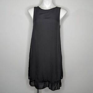 Heather black silk layered dress S